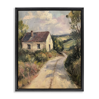 Cadre flottant Scenic Cottage Road, design par Petal Prints Design