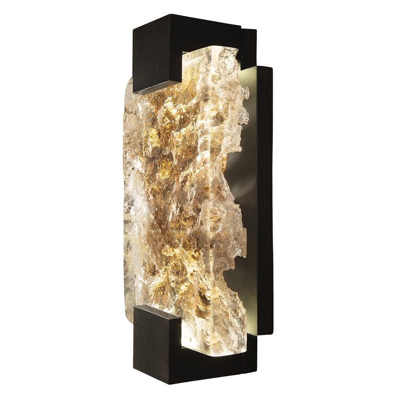 Terra 2 - Light LED Flush Mounted Sconce, Black, 11.75" H x 6.25" W x 3.5" D, Rake Clear