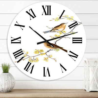 Little Birds On The Tree Branches II - Traditional wall clock