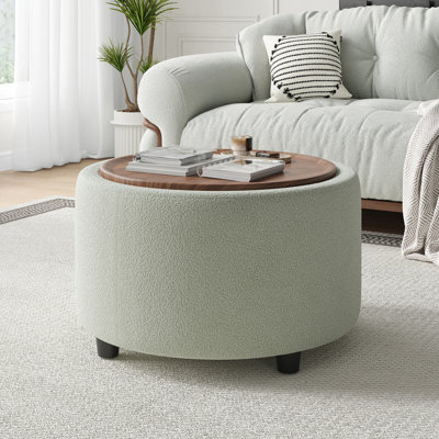 Table basse ronde avec rangement 28,1 "Teddy