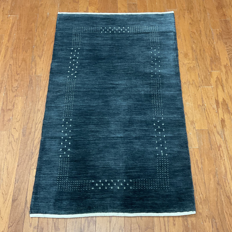  Handmade Modern Gabbeh Wool Rug, Rectangulaire 3 pi x 5 pi