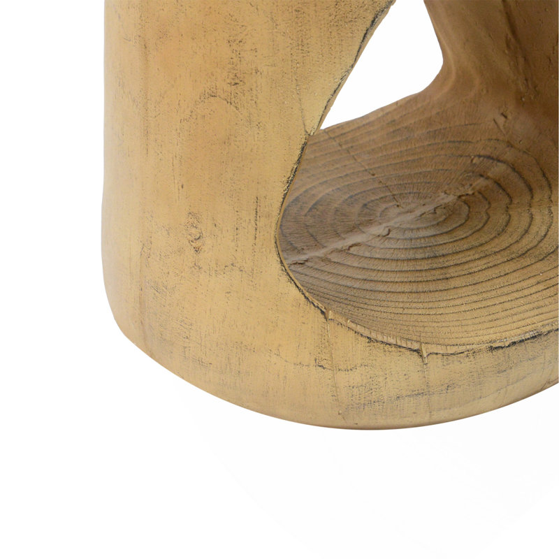 Hollow Side Table, Wood-Like Texture, Natural Color, Natural