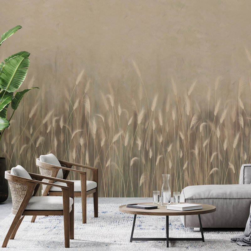 Papier peint Serene Reed Grass, L 110,04 po x l 204 po, Jaune