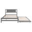 Lit plateforme double avec lit gigogne à hauteur ajustable, bois de pin massif, tête de lit, lattes, sans sommier-114793006