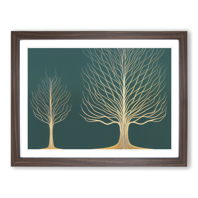 Iconic Trees - Framed Print, 46cm H x 64cm W, Walnut
