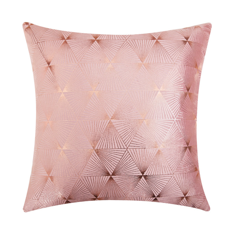 Jeté en velours, 18 po x 18 po, Housse de coussin seulement - sans coussin, Rose