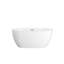Baignoire autoportante Juno de 140 cm (55 pouces) blanche avec bonde et garniture de trop-plein en nickel brossé