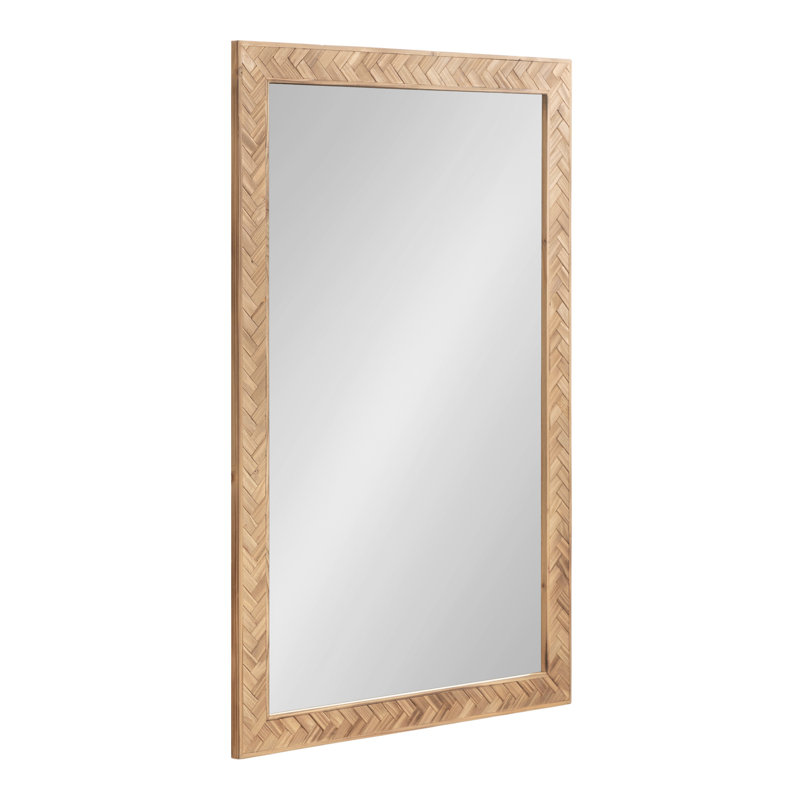 Rectangle Pieced Wood Bathroom Mirror