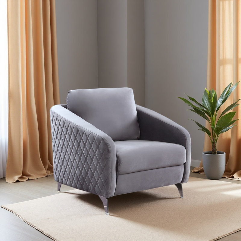 36" Velvet Modern Chic Accent Armchair
