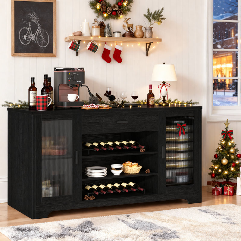 Armoire bar, Chêne noir
