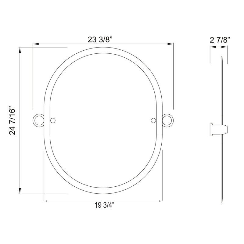 Holborn 25" Oval Mirror, Polished Chrome