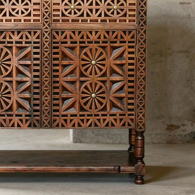 Southeast Asian Style Solid Wood Console Cabinet