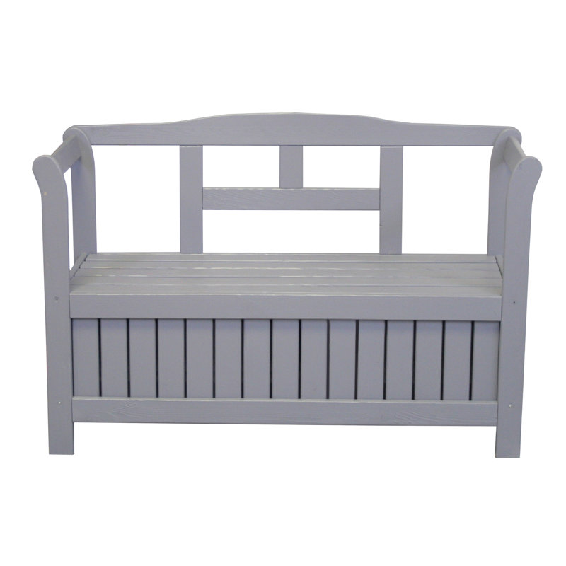 Fazio Solid Wood Pine Outdoor Bench, Grey