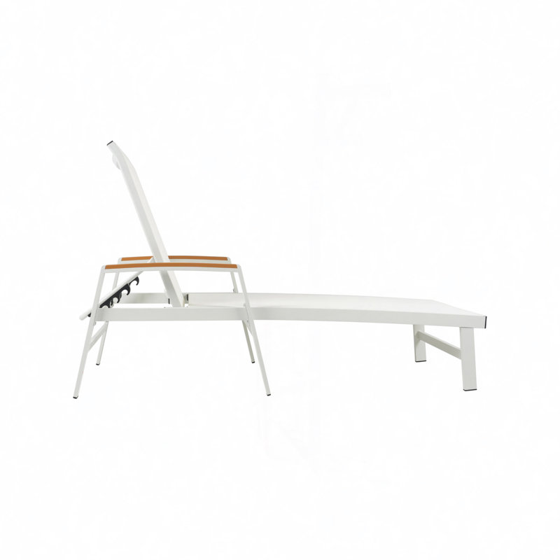 Yasmina Outdoor Metal Chaise Lounge Set, White, 1