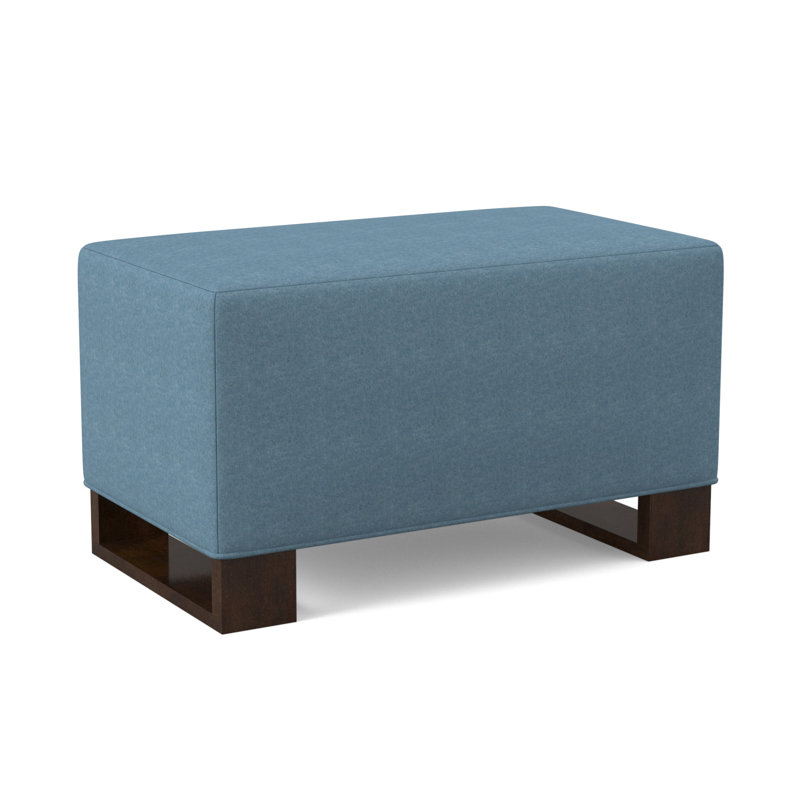 Buttress Ottoman, American Walnut, Edworth Ocean Viscose