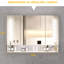 Armoire de rangement pour salle de bain moderne avec DEL et miroir - 40,4 x 27,71 x 5,25 pouces, blanc, fixation murale, imperméable, anti-corrosion blanc et lumières 39 x 28 moderne, aluminium, multi-compartiments