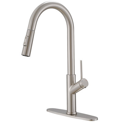 Single Hole Kitchen Faucet With Pull Out Sprayer Single Handle Kitchen Sink Faucets High Arc Brass Kitchen Basin Taps With Deck Plate