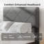 Structure de lit double avec tête de lit tapissier, cadre de lit double avec support en lattes de bois, sommier à assemblage facile, sans sommier tapissier et sans bruit - gris foncé-860343611