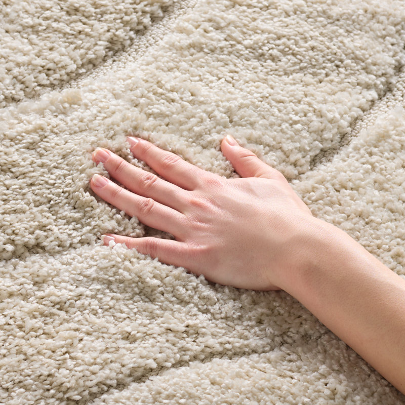 Tapis crème à motif abstrait Ashal, Rectangle 4 pi x 6 pi, Cream
