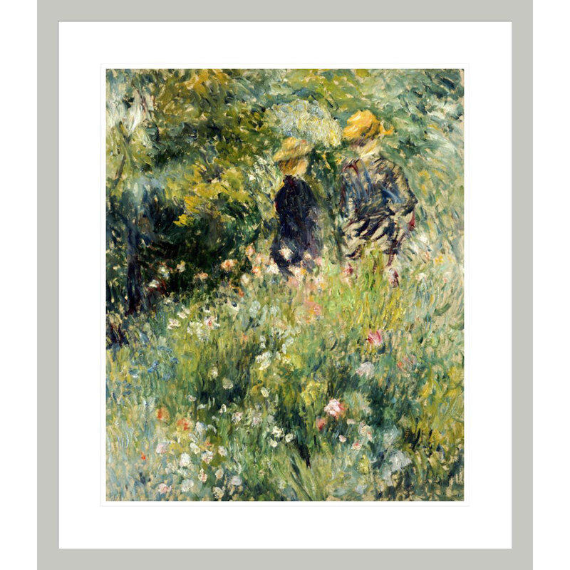 «Conversation Dans Une Roseraie» par Pierre-Auguste Renoir, impression giclée sur cadre, 27,02 po H x 23,5 po L