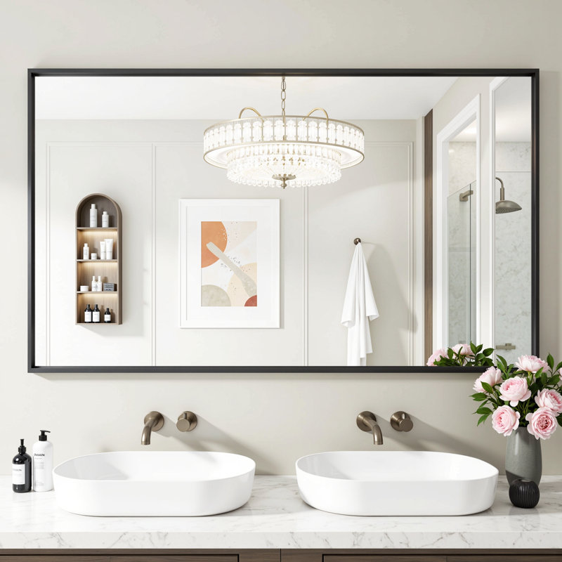 Miroir mural de salle de bain Lunara, 55 po x 30 po