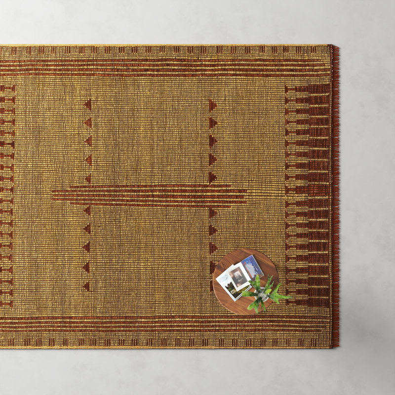 Alfi Oriental Flatweave Area Rug in Brown/Camel, Rectangle 8' x 10'