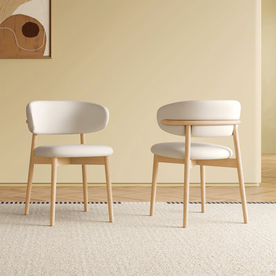 Chaise de salle à manger avec pieds en bois (ensemble de 2)