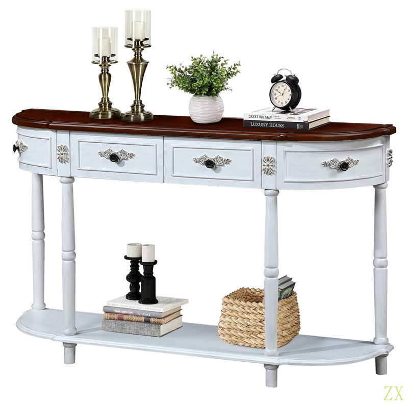 Console Retro Retro, Brun, Blanc antique