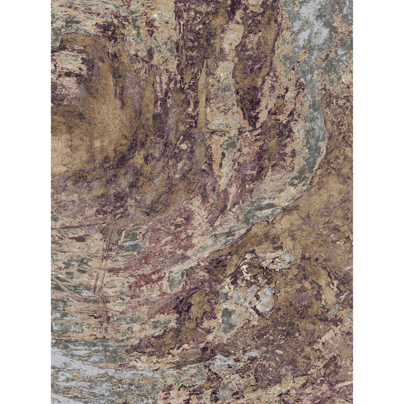 Tapis artistique, Rectangle 5 pi 3 po x 7 pi 3 po, Brun