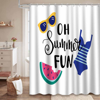 Rideau de douche imperméable à l'eau avec 12 crochets SunnyGreet