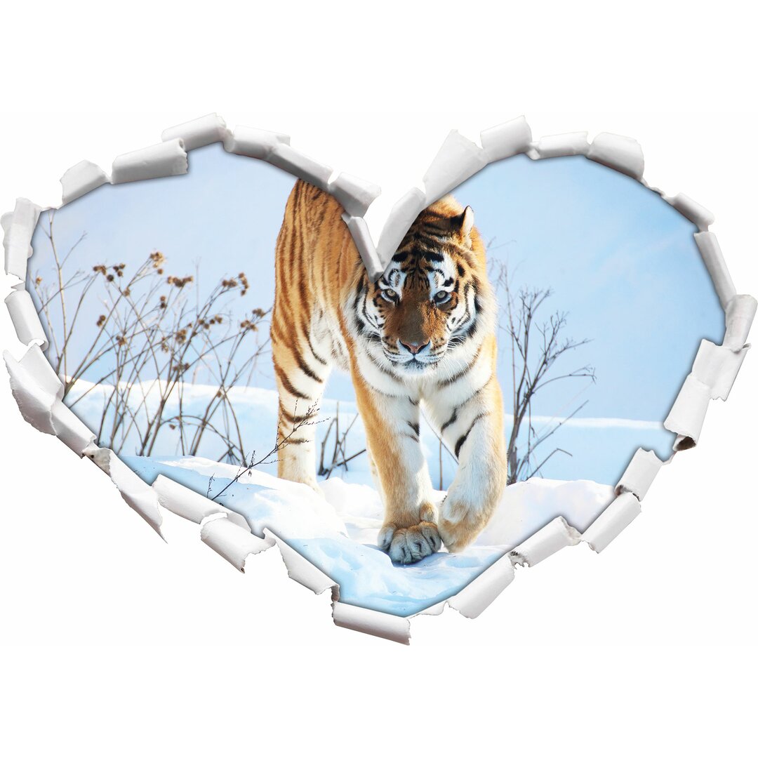 Wandtattoo Tiger, Schnee