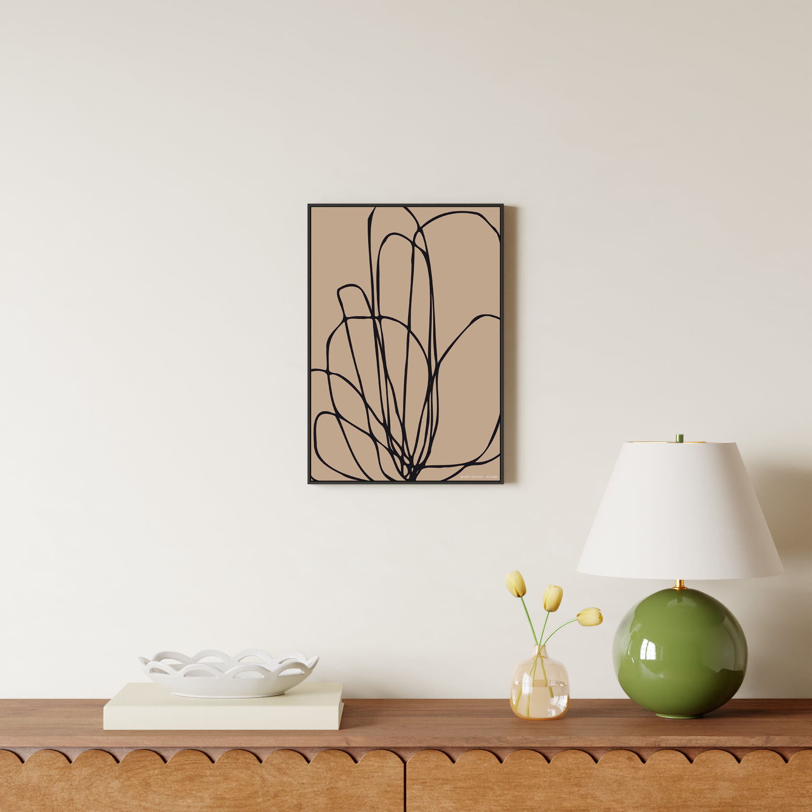 Julieta "Tracings 3" Print by Romina Gadler, 20" H x 14" W x 1.25" D, Black Framed Canvas