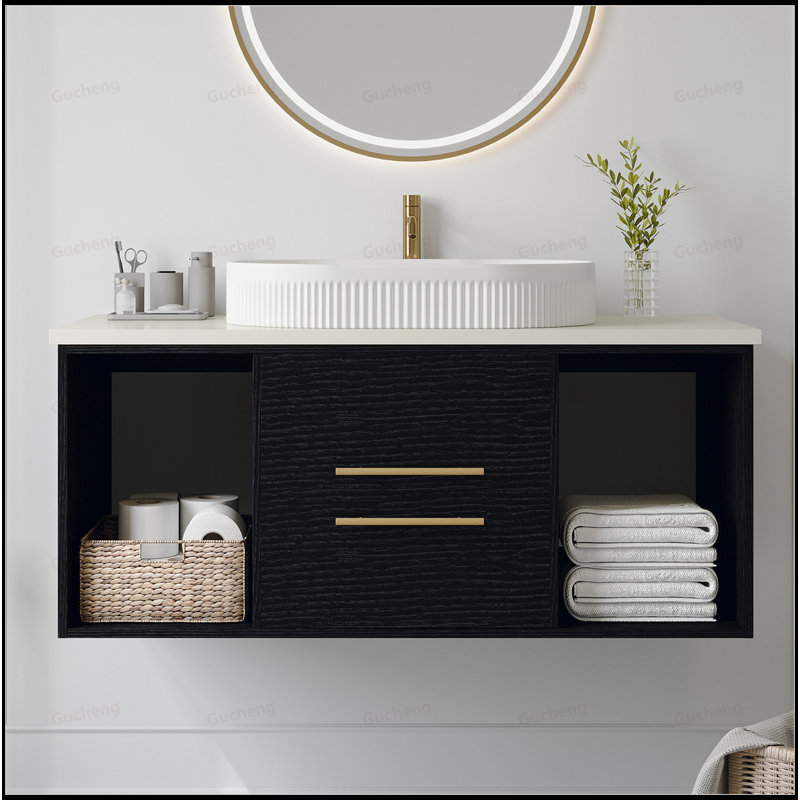 40"Floating Bathroom Vanity With Oval Ceramic Sink