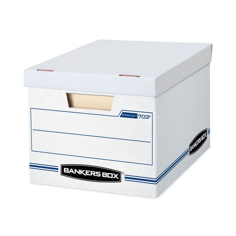 Stor/File Storage Box, Letter/Legal, Lift-Off Lid, White, 6/Pack
