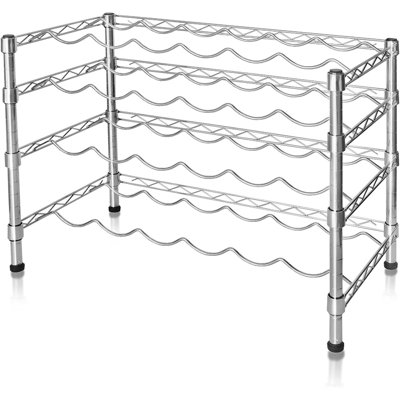Peterson 24 Bottle Floor Wine Bottle Rack in Silver