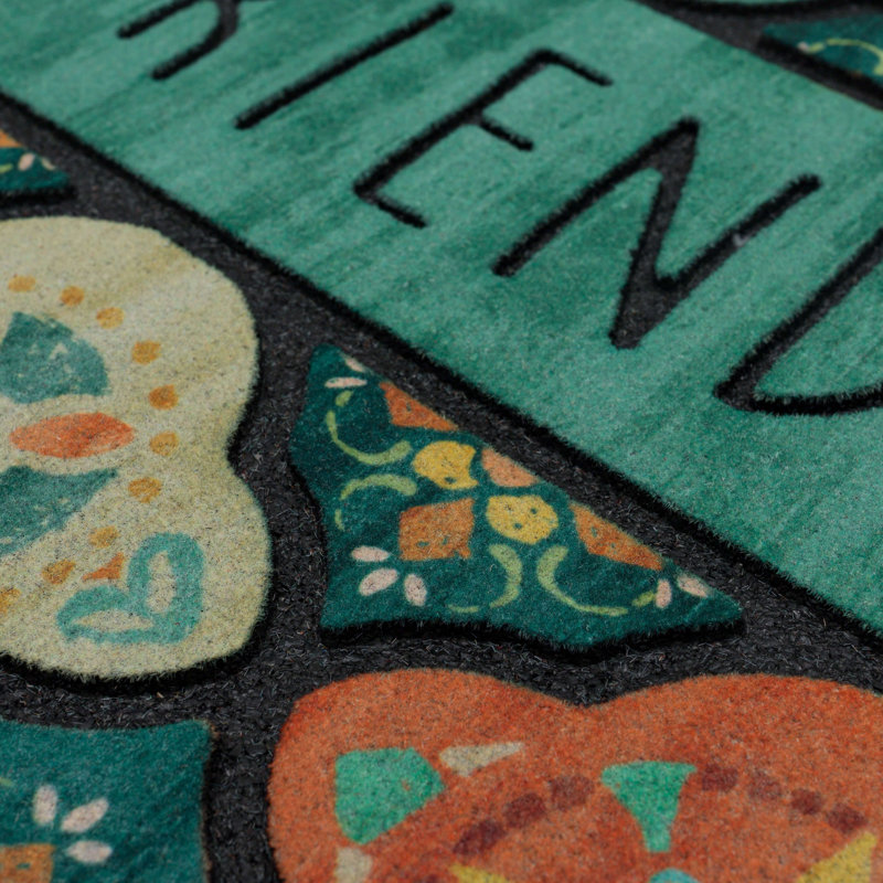 Multicolor Medallion Design Outdoor Rubber Door Mat
