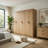 Mea 3Pc Utility Storage Cabinet Set, 6 Doors, 9 Shelves, Oak Brown-126708196-126708198-126708199