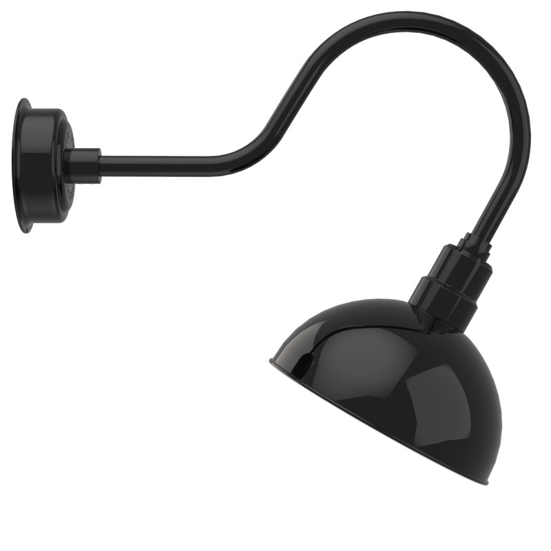 Luminaire de grange d’extérieur à del Dipkarpaz, H 8po x l 12 po x P 12 po, Noir