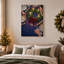 " Blue Dinner Table With Pine Wreath And Lit Christmas " Painting-693784894