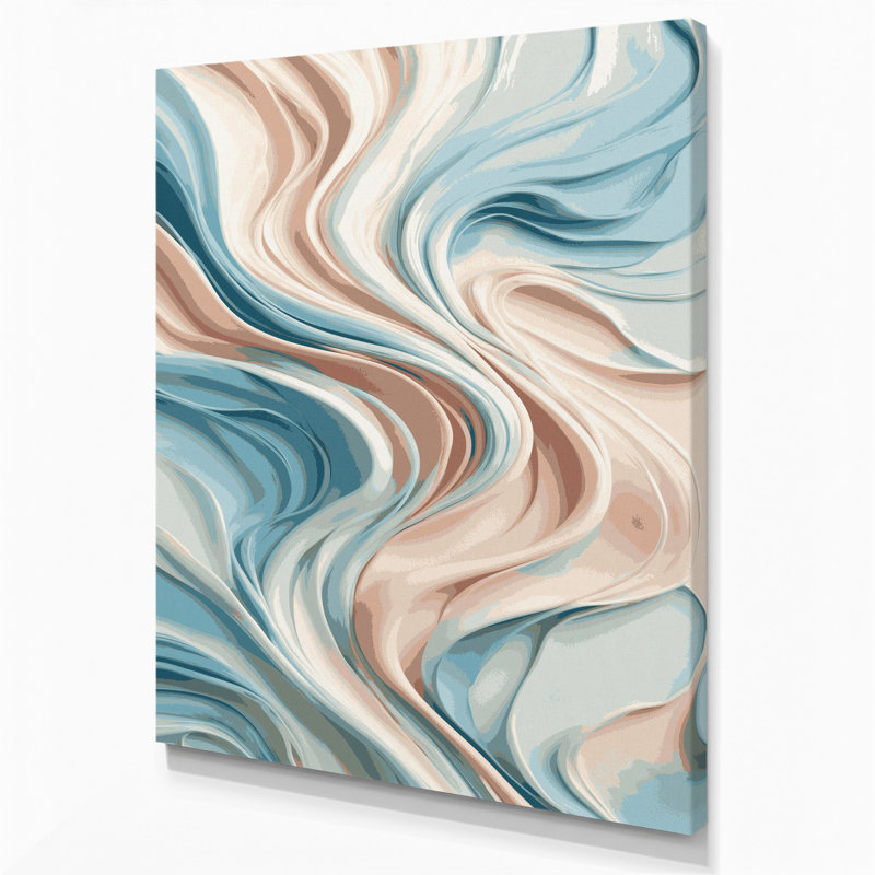 Aquarelle abstraite, art mural bleu sur toile 62, H 11 po x l 14 po