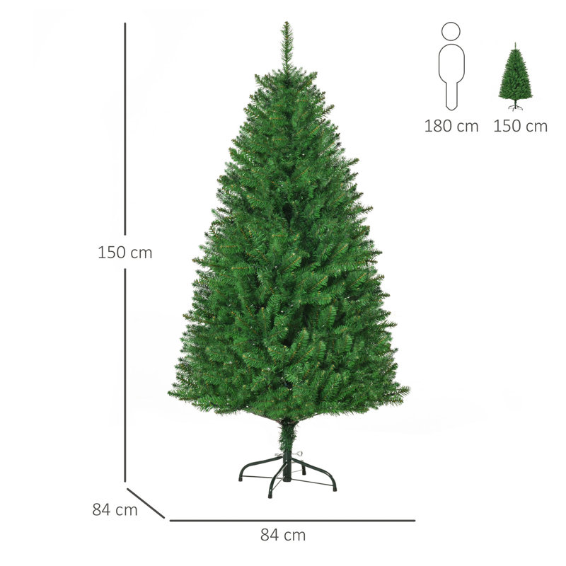 Lighted Artificial Christmas Tree, 4.92ft H x 2.76ft W