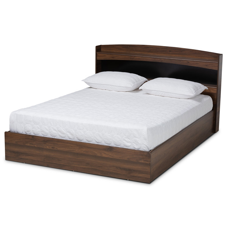 Lit plateforme Marineta, grand lit, brun foncé, H 39,37 po x l 64,17 po x L 88,15 po