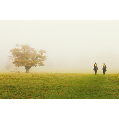 Foggy Autumn Horse Ride by Carolegomez