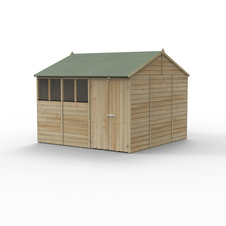Beckwood 8 ft. W x 9 ft. 10 in. D Solid Wood Apex Garden Shed