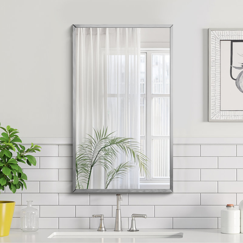 Miroir de salle de bain 51 po H 51 po x l 31 po, Argent argent, 51 po x 31 po