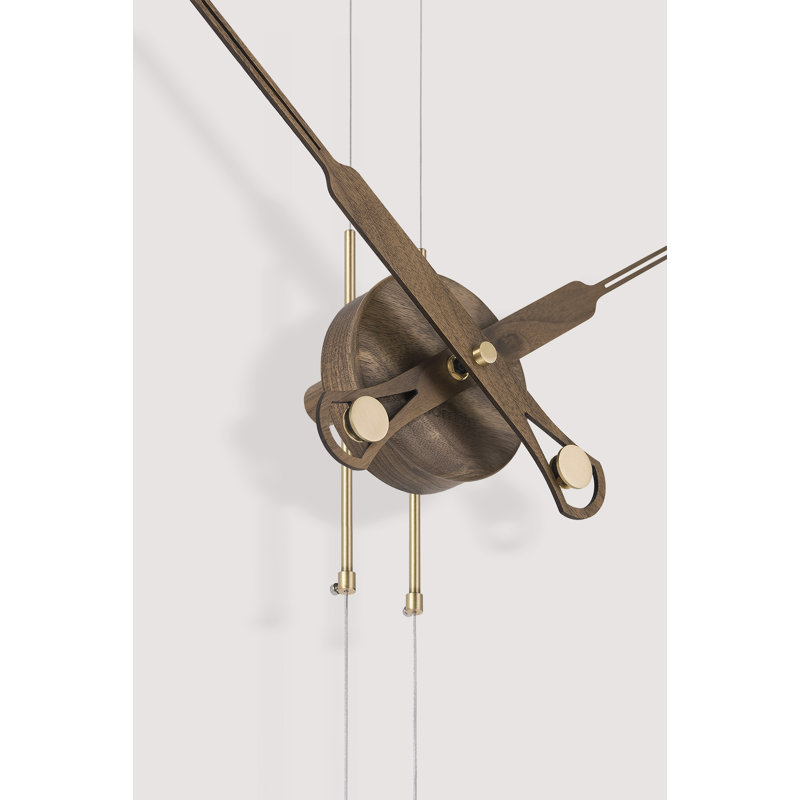 Pendulo Pendulum Wall Clock, Walnut/Polished Brass
