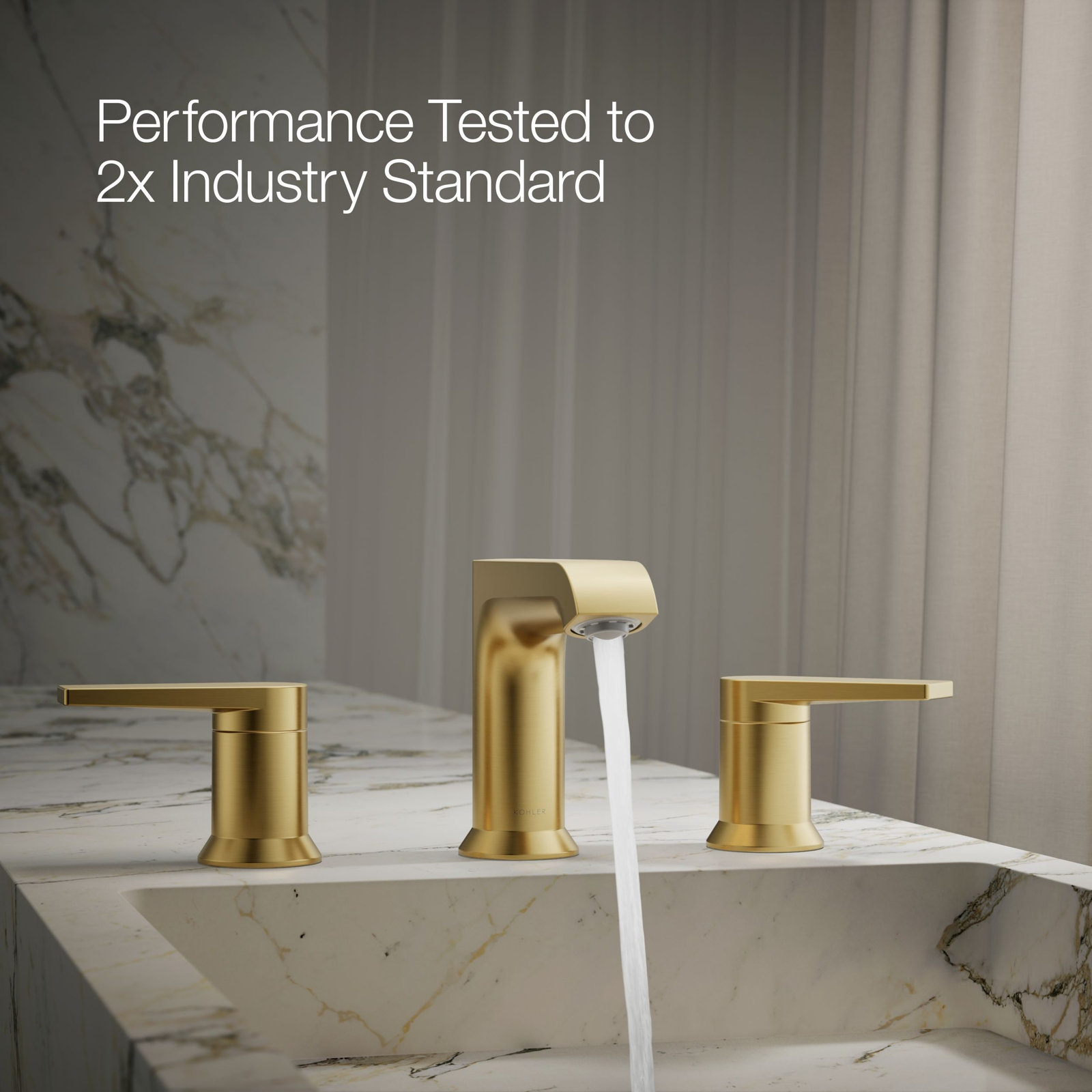 Hint Widespread Bathroom Faucet with Drain, Vibrant Brushed Moderne Brass