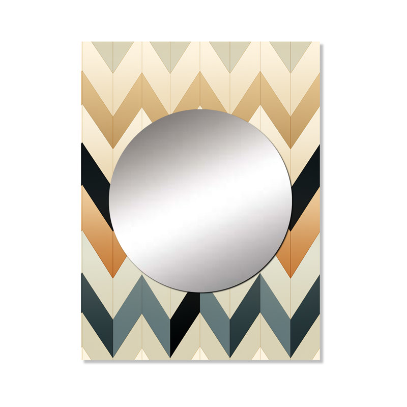 Nahel Ivory Boho Accents Chevron - miroir chevron, 40 po x 30 po