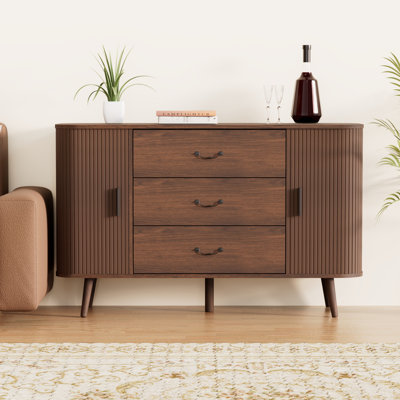 47.2'' Sideboard With 3 Drawers & 2 Curved Side Cabinet
