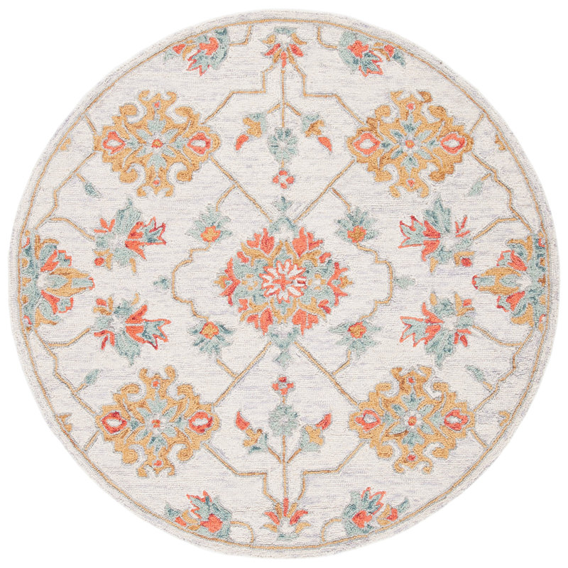 Barbuda Hand Tufted Wool And Cotton With Latex Oriental Rug, Round 5'